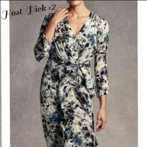 Worth New York Floral Crinkle Wrap Dress